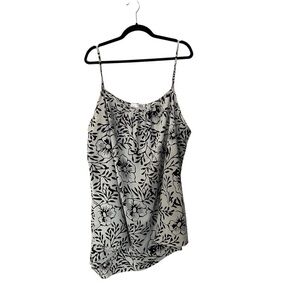 Rosegal Women’s Black & Cream Floral Sleeveless Strappy Blouse Sz 4X US 22 GUC